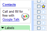 Google Talk ad on GMail